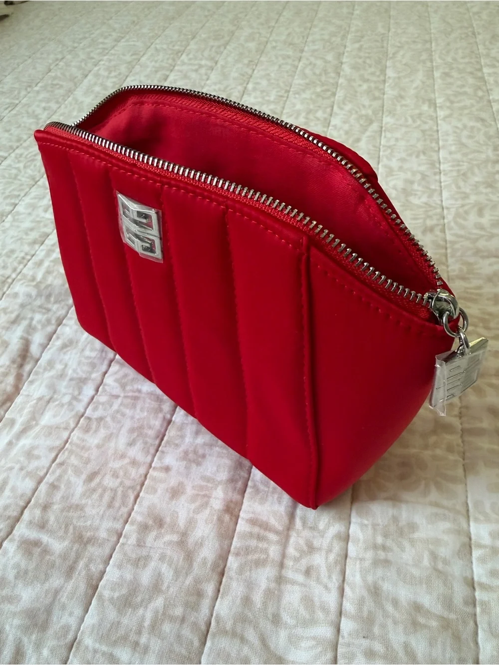 Givenchy Red Quilted Cosmetic Pouch